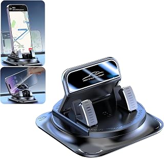 Dashboard Navigation Bracket, 360 Degree Rotation Automotive Phone Holder, Universal Self-Adhesive Non-Slip Car Phone Holder, for Most Cars (Black)