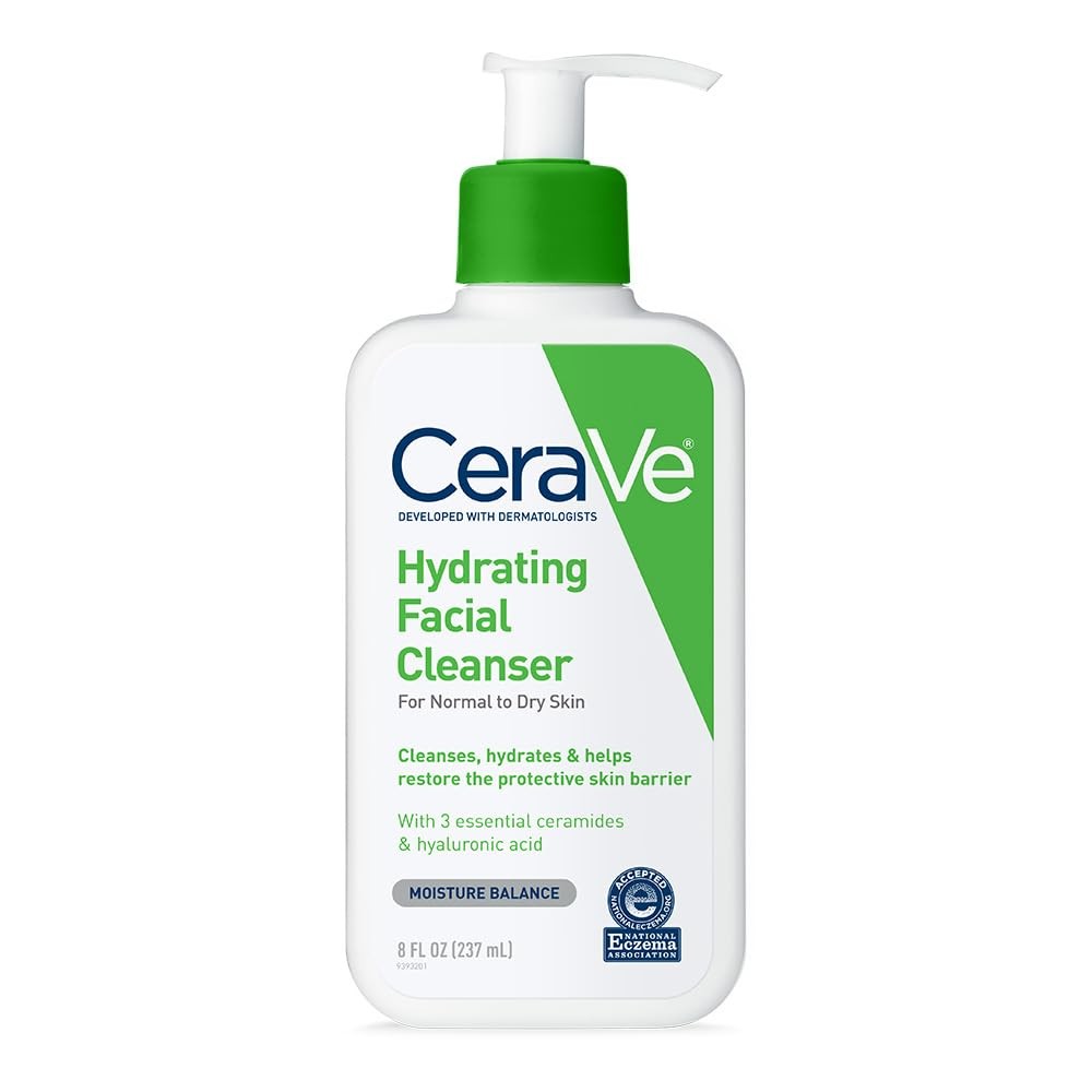 CeraVe Hydrating Cleanser with Hyaluronic Acid, Gentle Face Cleanser, 8oz