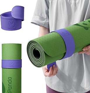 Slim Panda Yoga Mat Strap Slap Band, One Snap Keeps Mats Tightly Rolled, Heavy-Duty Clasp Fits Most Size Mats(24" L X 2" W)